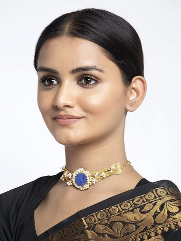 Brass Gold-Plated Choker Necklace