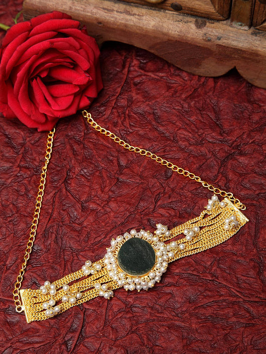 Brass Gold-Plated Choker Necklace
