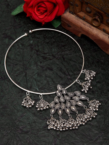 Silver-Plated Brass Oxidised Necklace