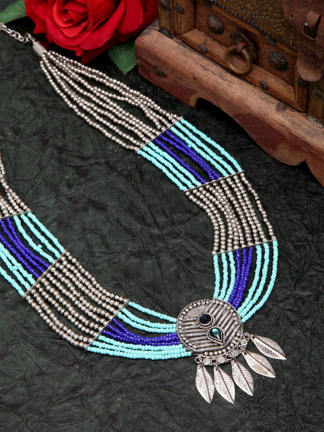 Brass Silver-Plated Layered Necklace