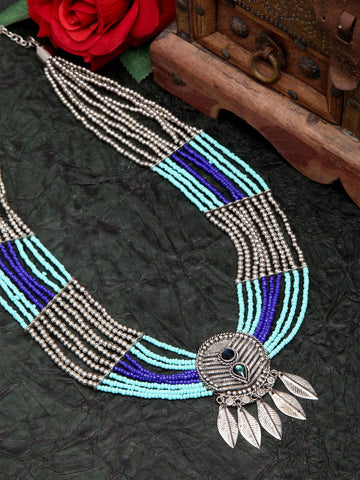 Brass Silver-Plated Layered Necklace