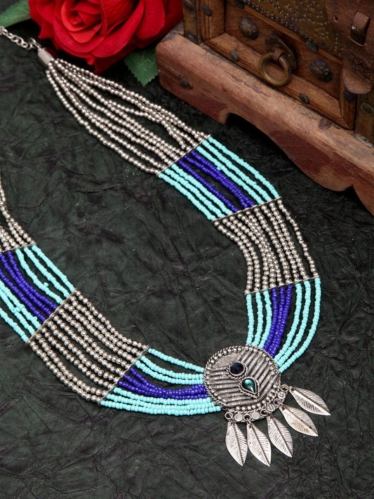 Brass Silver-Plated Layered Necklace