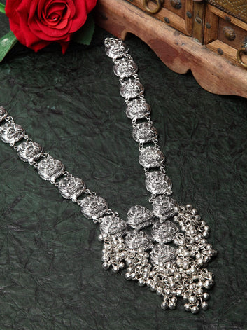 Silver-Toned Brass Silver-Plated Temple Necklace