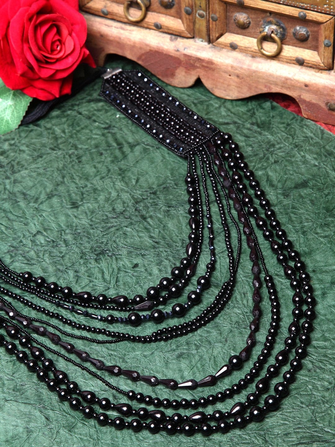Black Brass Silver-Plated Handcrafted Necklace