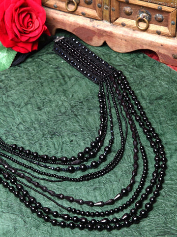 Black Brass Silver-Plated Handcrafted Necklace