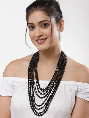 Black Brass Silver-Plated Handcrafted Necklace