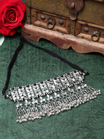 Brass Silver-Plated Mirror Necklace