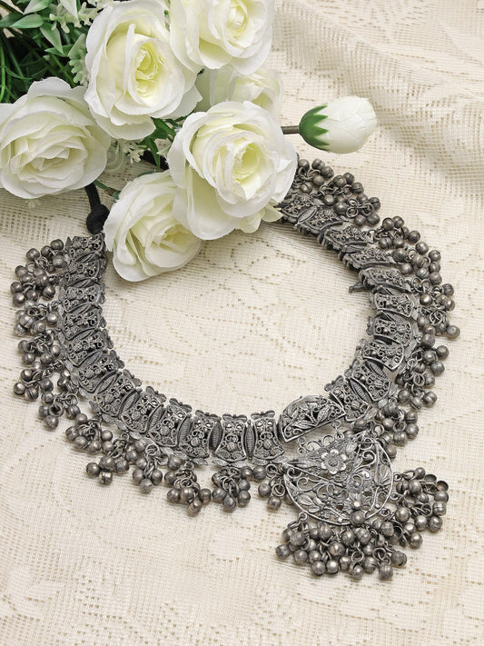 Silver-Toned Brass Silver-Plated Handcrafted Necklace