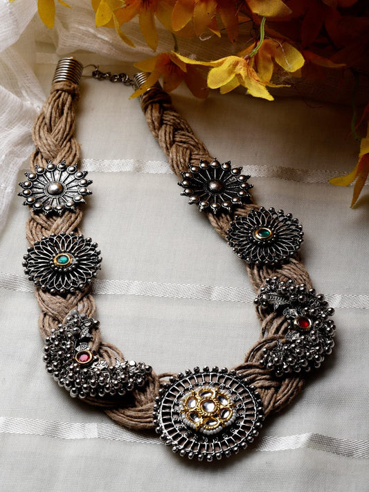 Kundan Studded Jute Necklace