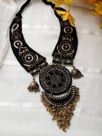 Black Handcrafted Beaded Necklaces