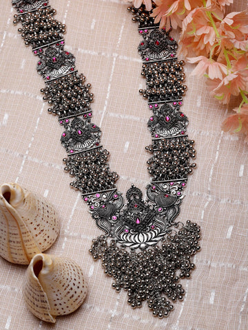 Brass Silver-Plated Temple Necklace