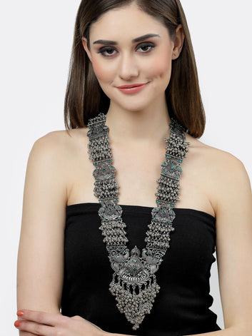 Brass Silver-Plated Temple Necklace