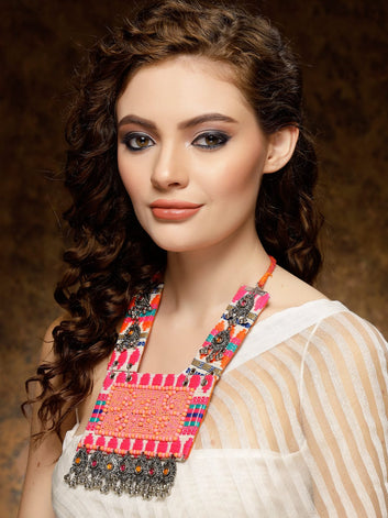 Tabeez Handcrafted fabric Necklace