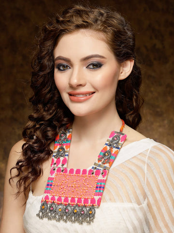 Tabeez Handcrafted fabric Necklace