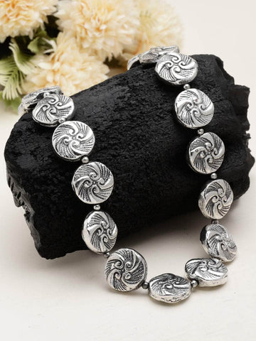 Handcrafted Afghan Tribal Design Oxidised Silver Plated Antique Necklace