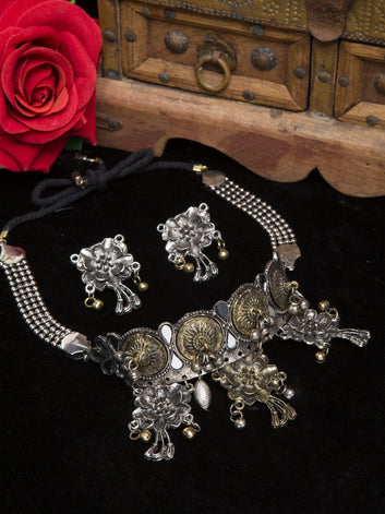 Oxidised Silver-Plated Handcrafted Jewellery Set