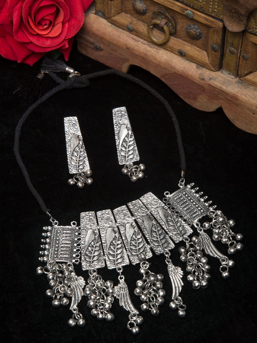 Oxidised Silver-Plated Handcrafted Jewellery Set