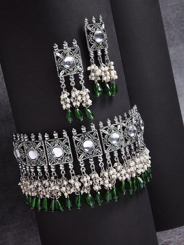 Oxidised Silver-Plated Jewellery Set