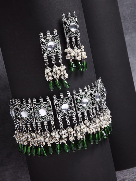 Oxidised Silver-Plated Jewellery Set