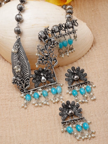 Silver-Plated Artificial Beaded Jewellery Set