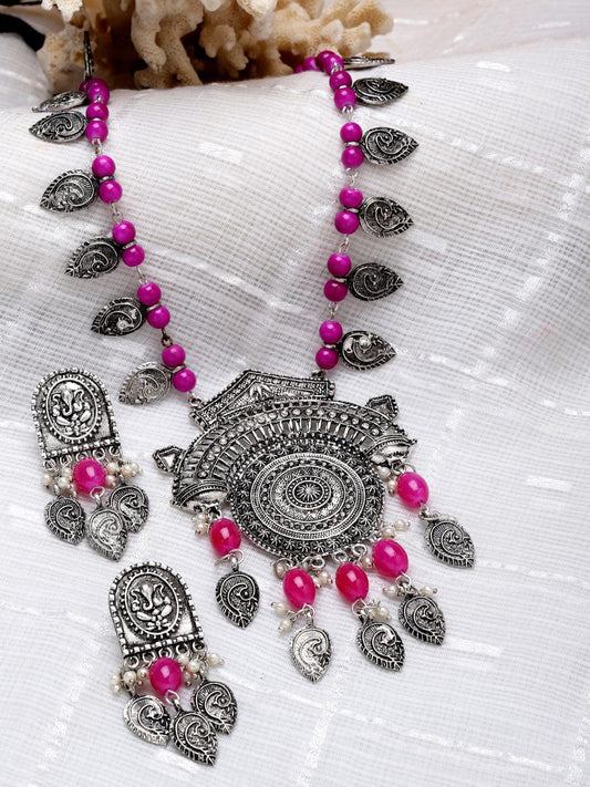 Silver-Plated Artificial Beaded Jewellery Set