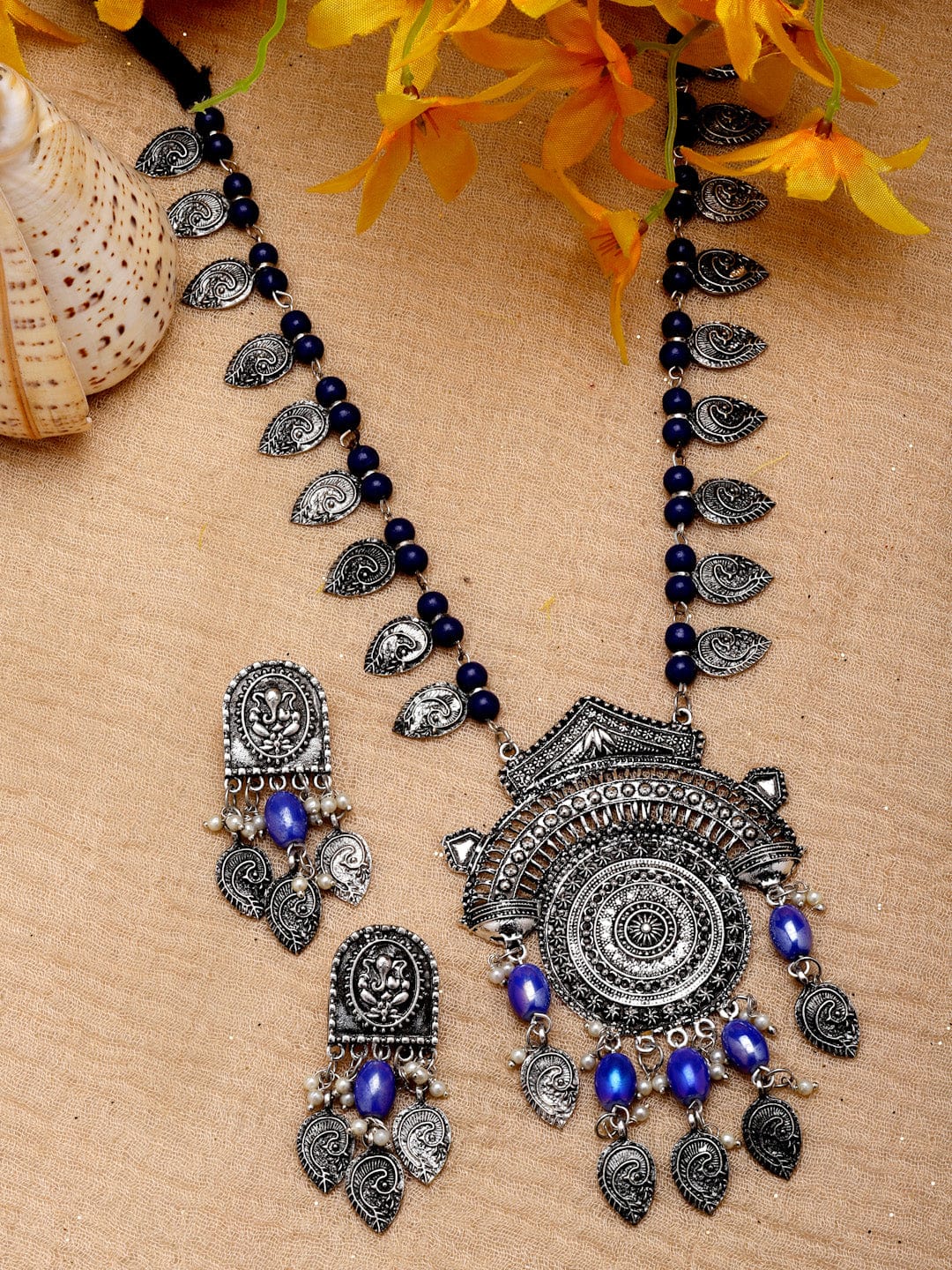 Silver-Plated Artificial Beaded Jewellery Set