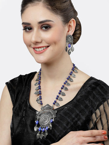 Silver-Plated Artificial Beaded Jewellery Set