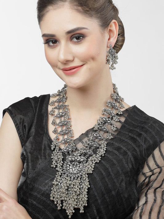 Silver-Plated Tasselled Antique Tribal Jewellery Set