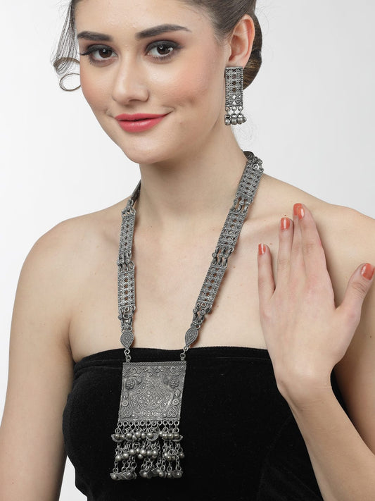 Oxidised Silver-Plated Antique Jewellery Set