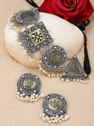 Silver-Plated Artificial Beaded Jewellery Set