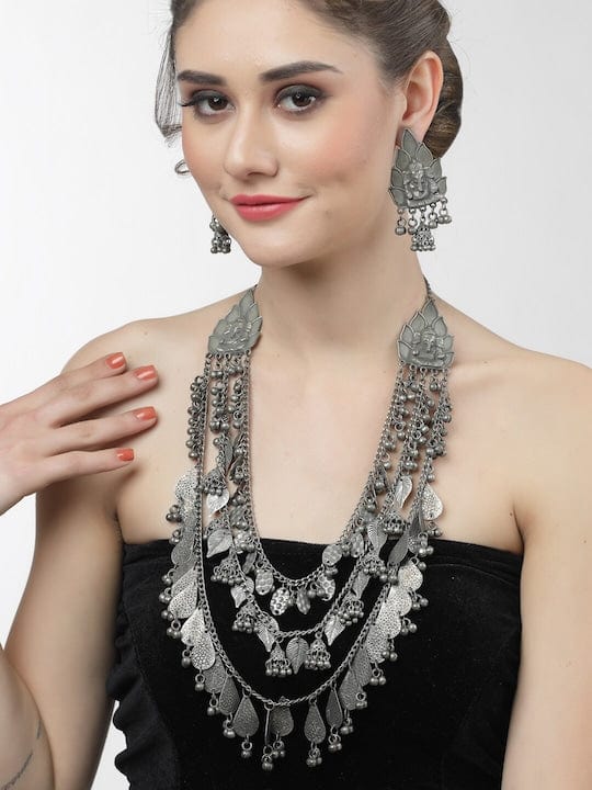 Silver-Plated Layered Jewellery Set