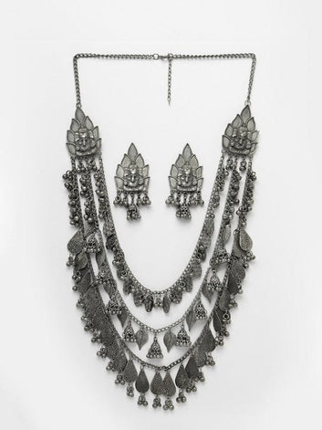Silver-Plated Layered Jewellery Set