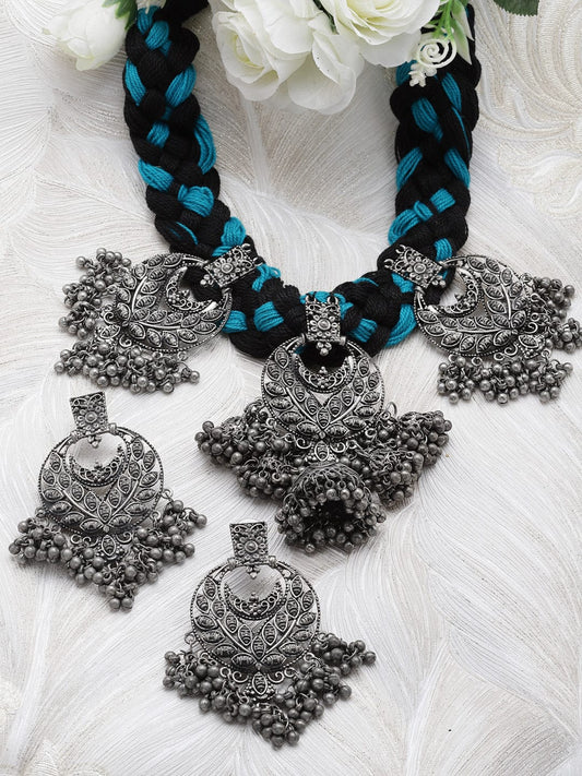 Oxidised Fabric Jewellery Set