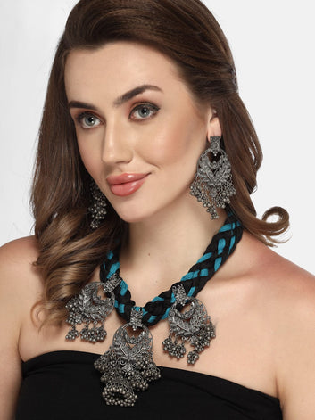 Oxidised Fabric Jewellery Set