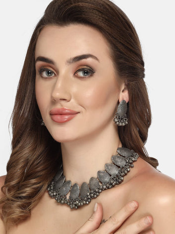 Oxidised Ghungroo-Studded Jewellery Set