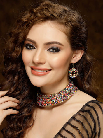Multi Handcrafted Beaded Chokar Jewellery Set