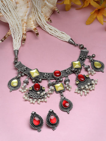 Stones & Pearls Studded Rajwada Jewellery Set