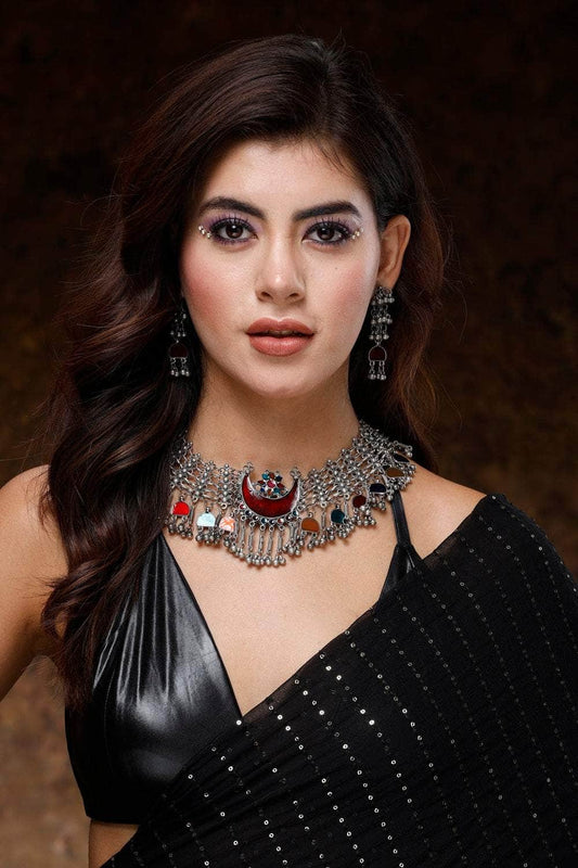 Multi Colored Meenakari Work Choker Jewellery Set