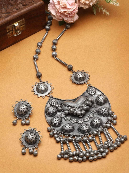 Oxidised Silver-Plated Antique Jewellery Set