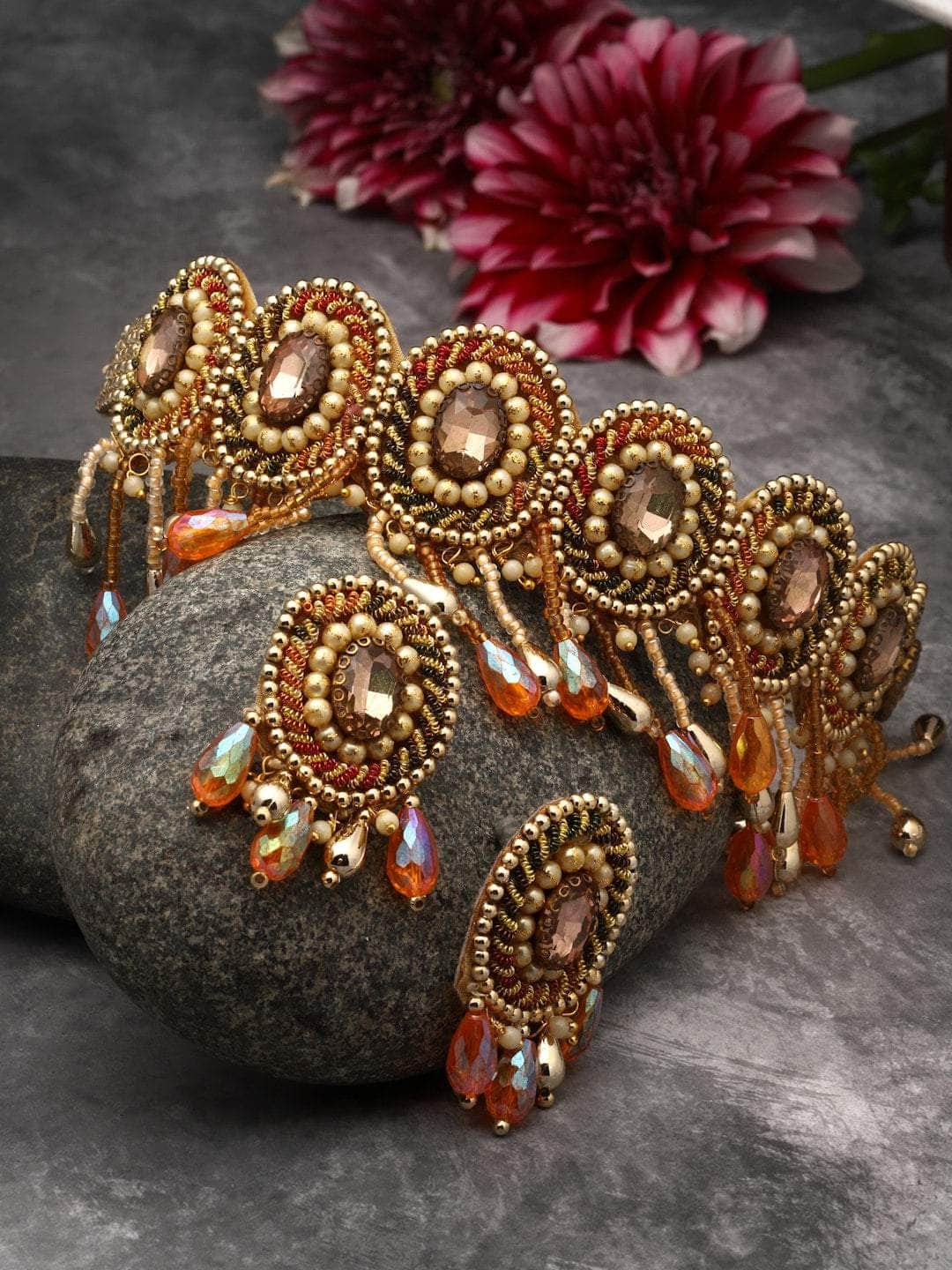 Handcrafted Beads Beaded Choker Jewellery Set