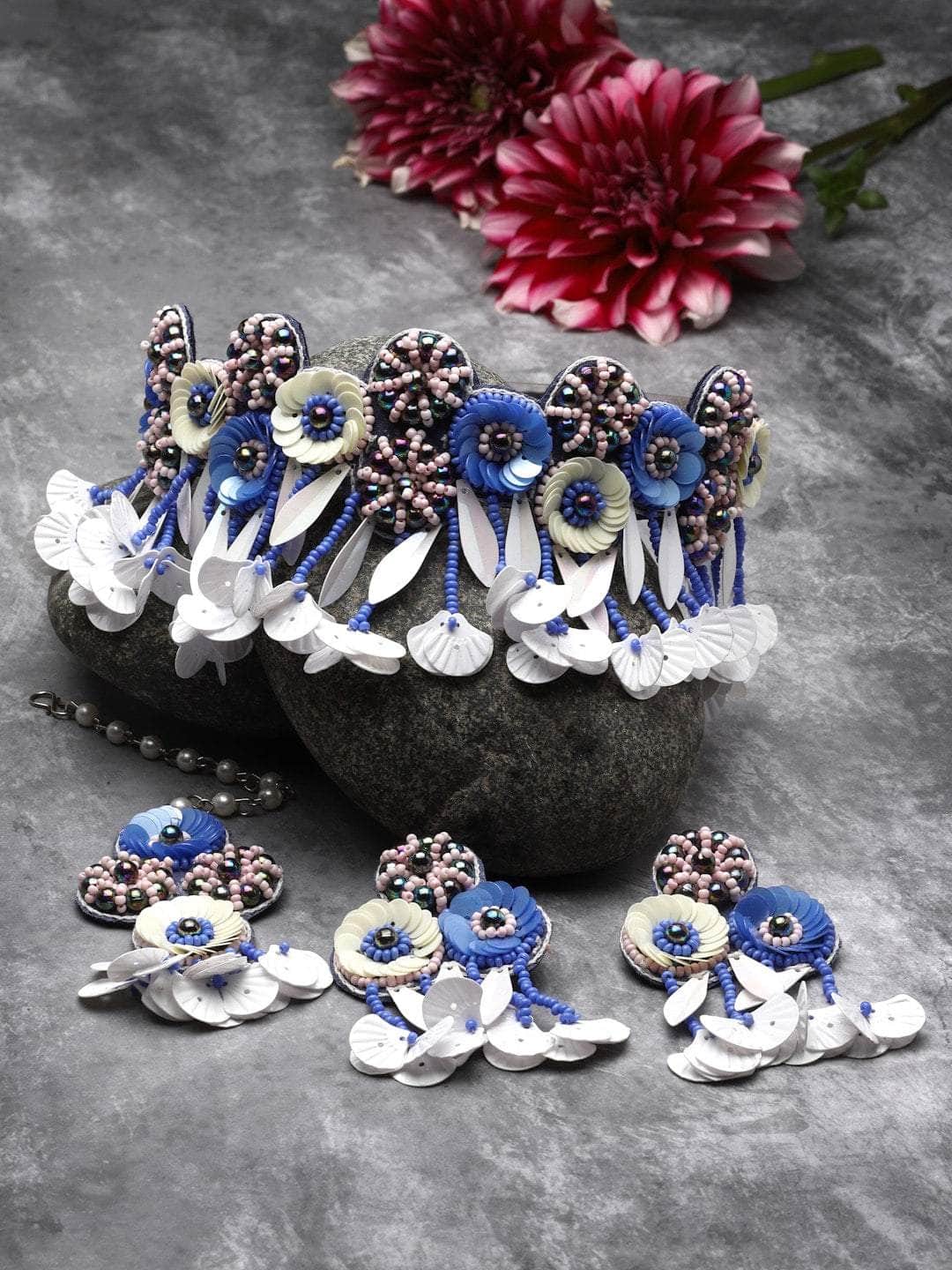 Handcrafted Floral Design Choker Jewellery Set