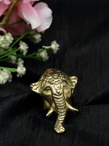 Ganesha Design Oxidised Gold Plated Handcrafted Temple Finger Ring