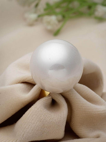 Handcrafted Pearl Studded Finger Ring