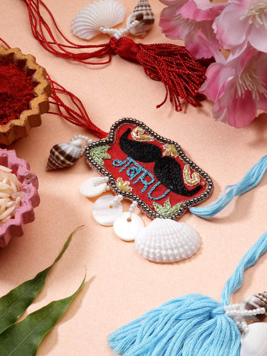 Handcrafted Gabru Rakhi with Roli-Chawal